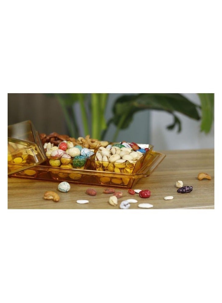 Clear Acrylic Snack Holder Set Featuring Six Modular Bowls and Protective Cover Versatile for Mixed Snacks Dips Dry Fruits Candy - Image 3