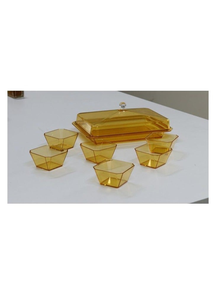 Clear Acrylic Snack Holder Set Featuring Six Modular Bowls and Protective Cover Versatile for Mixed Snacks Dips Dry Fruits Candy - Image 2