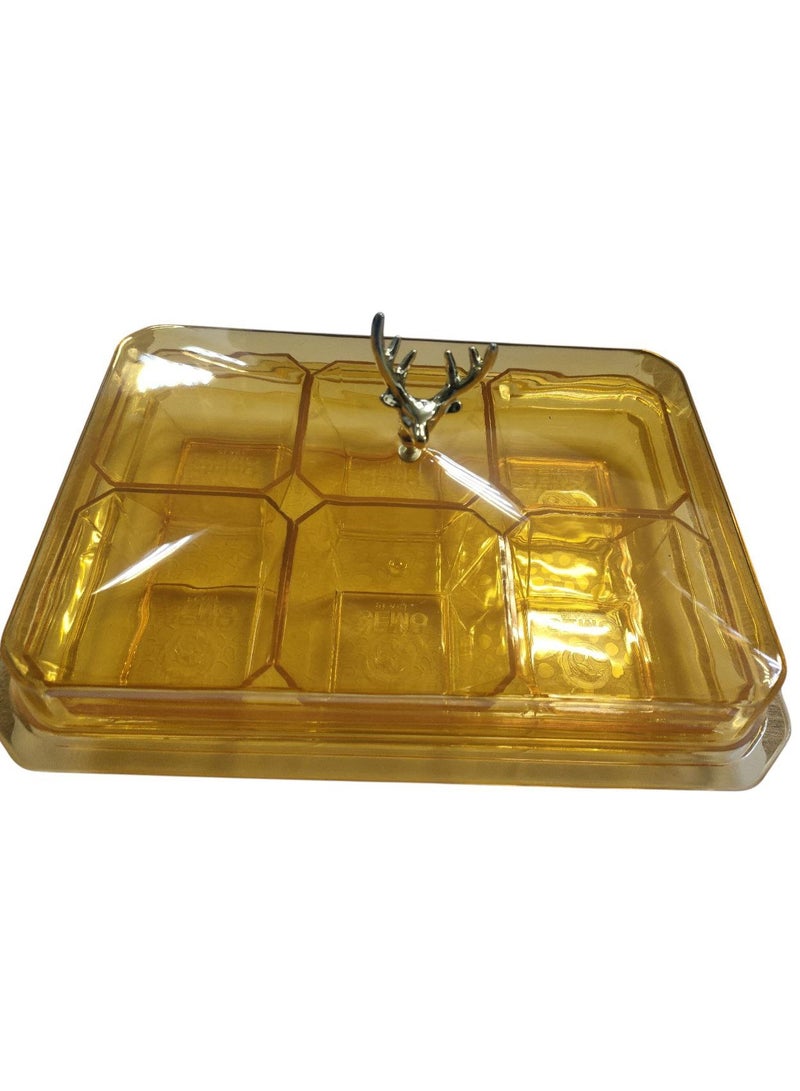 Clear Acrylic Snack Holder Set Featuring Six Modular Bowls and Protective Cover Versatile for Mixed Snacks Dips Dry Fruits Candy - Image 1