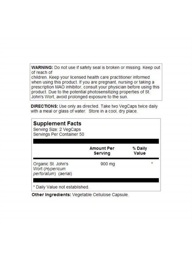 SOLARAY St. John's Wort Aerial 450mg | Herbal Support for Mood, Brain Health & Healthy Sleep | 100% Vegan, Non-GMO | 100ct - Image 2