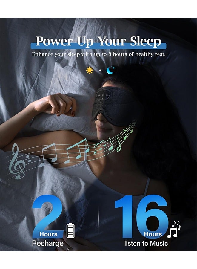 Bluetooth Sleep Headphones White Noise Sleep Mask,3D Eye Mask for Sleeping,38 Relaxing Soothing Sounds,16hrs Playingtime,Light Blocking Eye Mask, Auto - off Timer - Image 3
