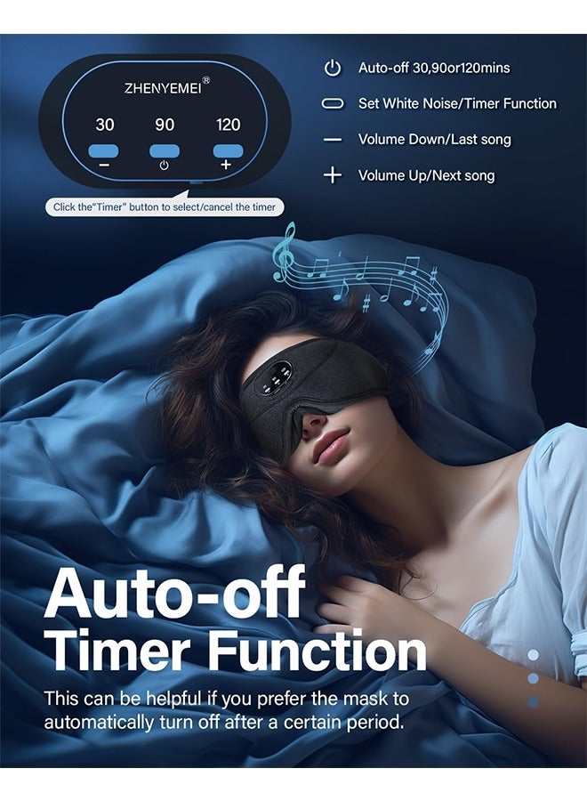 Bluetooth Sleep Headphones White Noise Sleep Mask,3D Eye Mask for Sleeping,38 Relaxing Soothing Sounds,16hrs Playingtime,Light Blocking Eye Mask, Auto - off Timer - Image 5