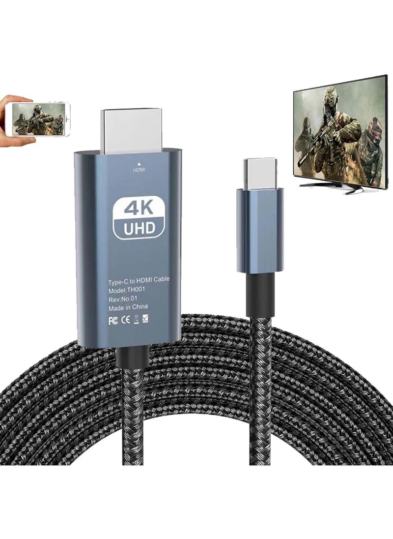 Rock Pow - USB C to HDMI Adapter Cable - Thunderbolt 3/4 4K 60Hz MHL Cord for Dell HP Surface MacBook Pro Air Laptop Type C Android Phone Devices Galaxy S22 S21 S20 S10 S9 S8 Note 20 10 Samsung Dex to Monitor TV - Image 1