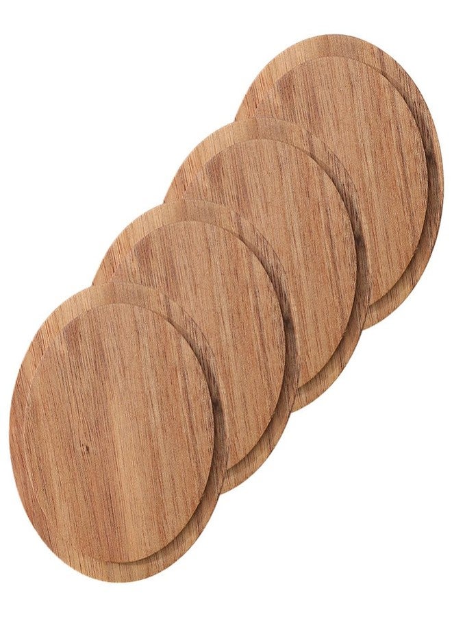 Hemoton Reusable Wooden Mug Lid Round Cup Cover for Coffee Tea and Water 3.54 Inch Airtight Seal Easy-Clean Mug Cover 4 Pack - Image 1