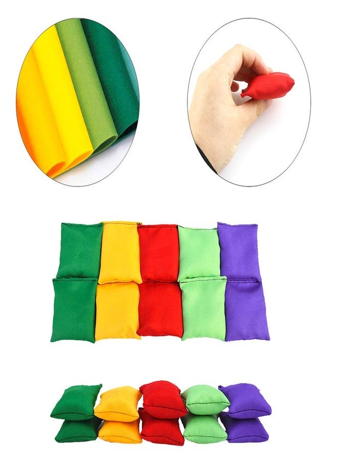 Hslife Small Colorful Nylon Bean Bags for Hand Toss Games - Durable Kids & Outdoor Cornhole Bean Bags, Tossing Bags for Classroom, Backyard, and Family Activities (2in-20 Pcs) - Image 3