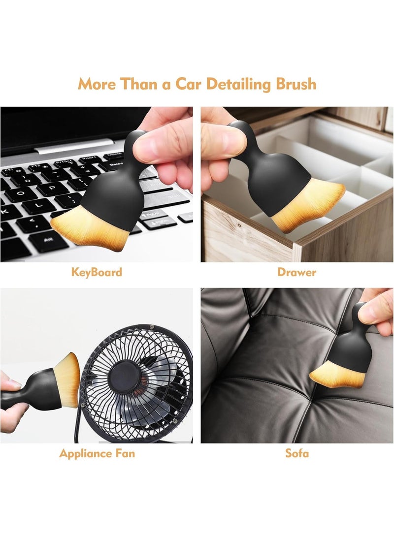 jaexest 2-Pack Car Interior Cleaning Brushes with Ultra Soft Bristles, Synthetic Fiber Curved Design for Vehicle Dash, Vents & Seats, Reusable Multi-Color Detailing Brush Set (4x2x0.63 inches) - Image 4