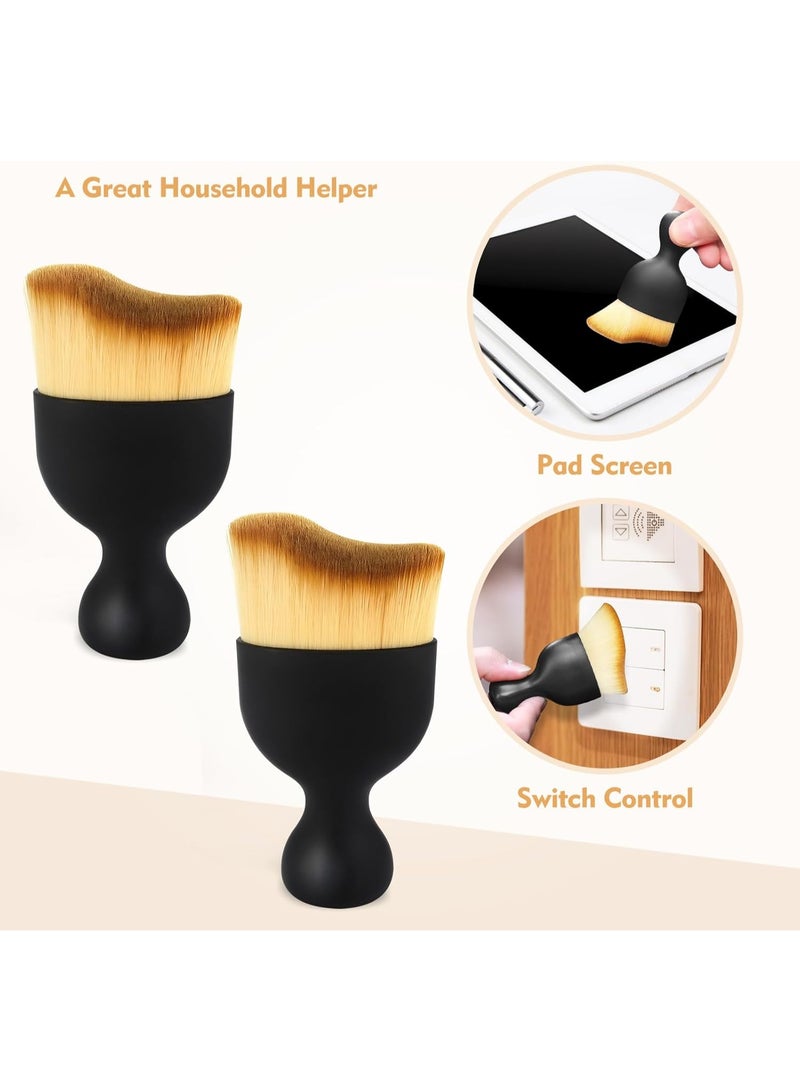 jaexest 2-Pack Car Interior Cleaning Brushes with Ultra Soft Bristles, Synthetic Fiber Curved Design for Vehicle Dash, Vents & Seats, Reusable Multi-Color Detailing Brush Set (4x2x0.63 inches) - Image 2