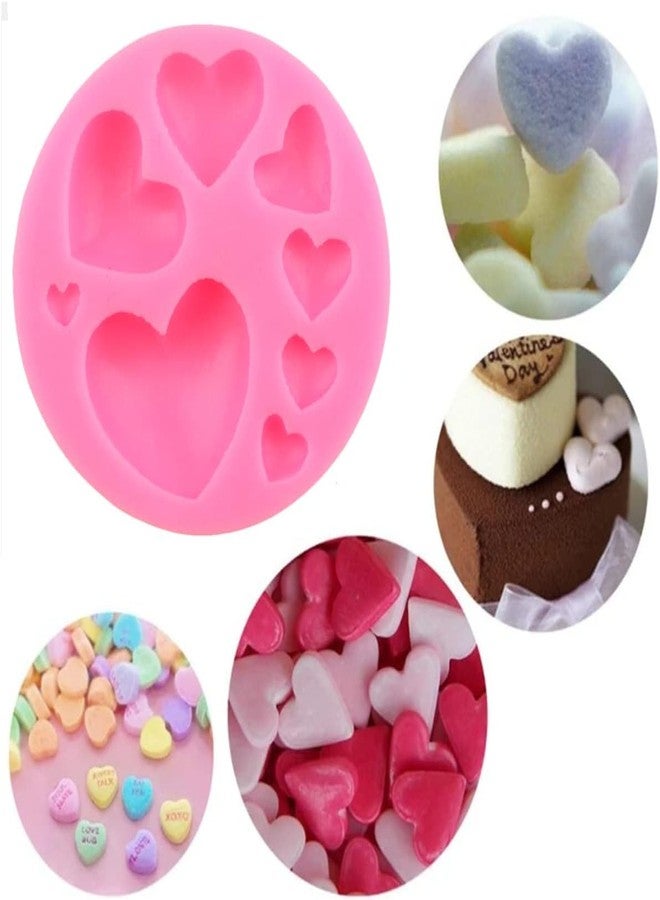 GANPUB 2Pcs Pink Silicone Molds, Different Sizes Heart Chocolate Mold Heart Shape Candy Molds for Cookie Decor, Pastry, Cake, Chocolate Making，Bakeware - Image 2