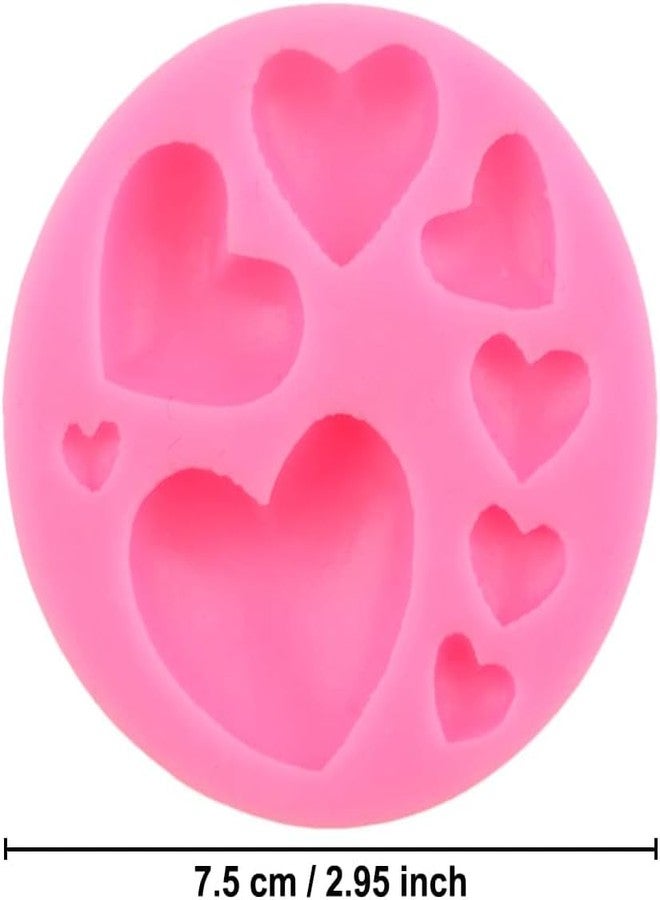 GANPUB 2Pcs Pink Silicone Molds, Different Sizes Heart Chocolate Mold Heart Shape Candy Molds for Cookie Decor, Pastry, Cake, Chocolate Making，Bakeware - Image 3