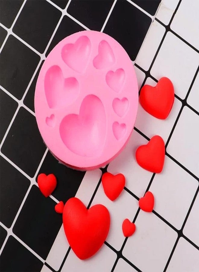 GANPUB 2Pcs Pink Silicone Molds, Different Sizes Heart Chocolate Mold Heart Shape Candy Molds for Cookie Decor, Pastry, Cake, Chocolate Making，Bakeware - Image 4