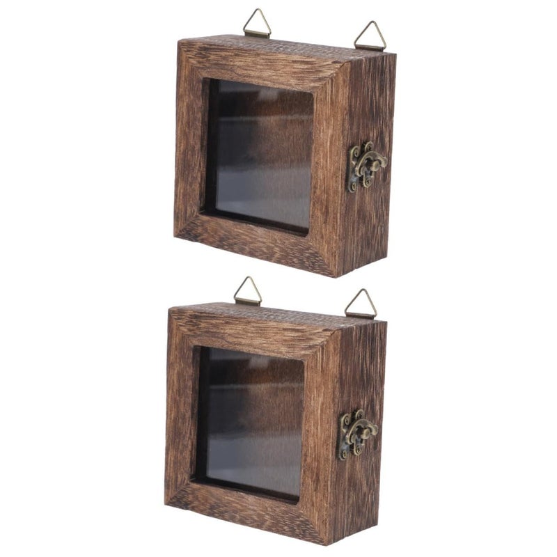 2Pcs Box Specimen Display Case Insect Display Box With Transparent Top Pressed Flower Frame - Image 1