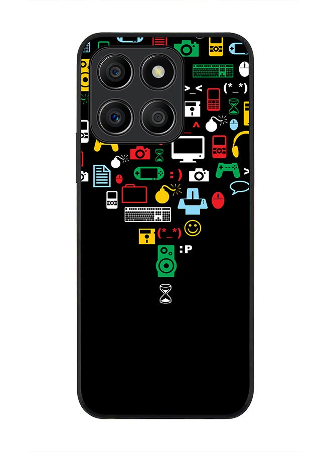 Stylizedd حافظة حواف سوداء متينة لهونر X8b، حافظة مرنة رقيقة من المطاط ضد السقوط - تقارب (أسود) - Image 1