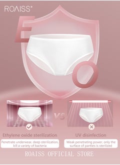 roaiss 5 Pack Set Women's Disposable Briefs Pregnant Confinement Postpartum Sterile High Stretch Panties Mid-waist Hygiene Soft Underpants Individual Package Underwear White  - Image 5