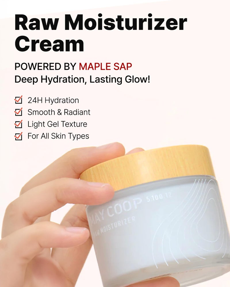 MAY COOP Raw Moisturizer Face Cream â€“ Daily Hydrating Cream with Maple Sap for Deep Hydration, Softening & Nourishing - Korean Skincare, Vegan Clean Beauty, 2.8oz. - Image 2