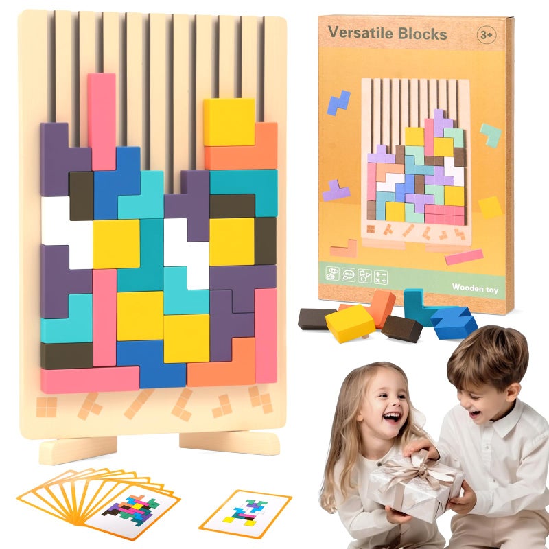 Fantspati Wooden Stacking Puzzle Toy Montessori Toys for 3 Year Old Wooden Brain Teaser Puzzles 3D Russian Blocks Educational Gift for Boys and Girls Brain Teaser Activity for Home Decor Toys Games - Image 3