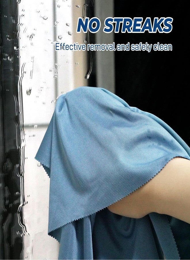 YoulerTex Microfiber Cleaning Cloths Glass Cleaner: 8 Packs 18X18 Window Cleaner Kit Wine Glasses Polishing Cloth Lint Free Washable Reusable Quickly Clean Mirro Screen Stainless Steel Windshield (Alaskan Blue) - Image 2