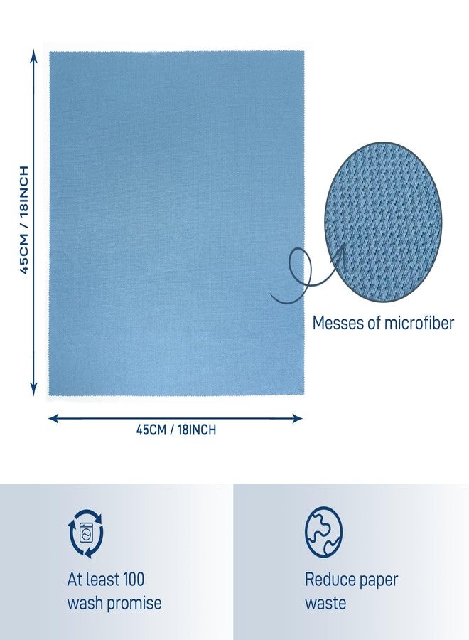 YoulerTex Microfiber Cleaning Cloths Glass Cleaner: 8 Packs 18X18 Window Cleaner Kit Wine Glasses Polishing Cloth Lint Free Washable Reusable Quickly Clean Mirro Screen Stainless Steel Windshield (Alaskan Blue) - Image 4
