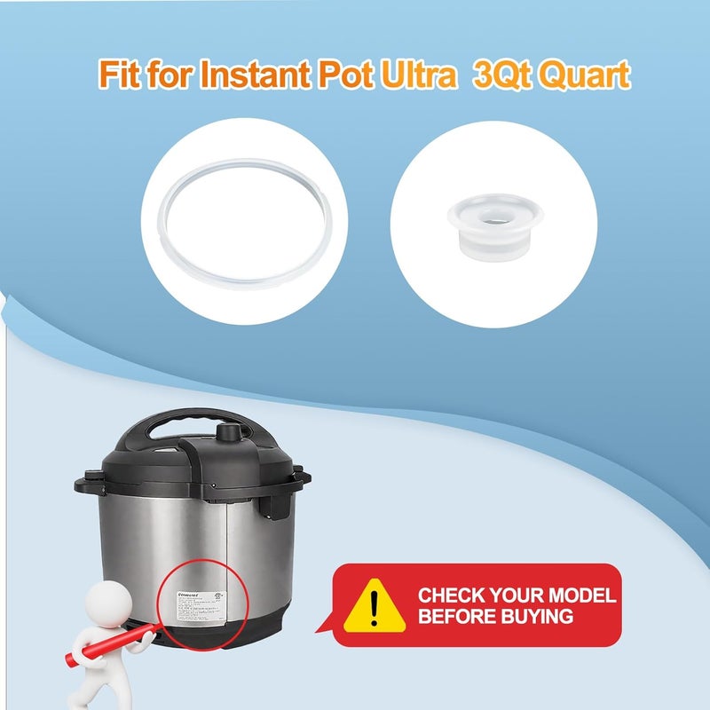 Vipdrive 3 Pack Silicone Sealing Rings for Instant Pot 3 Qt, Inner Pot Seal Ring, Replacement Seal Gasket for Instant Pot 3 Qt, Food-Grade Silicone Sealing Rings - Image 3