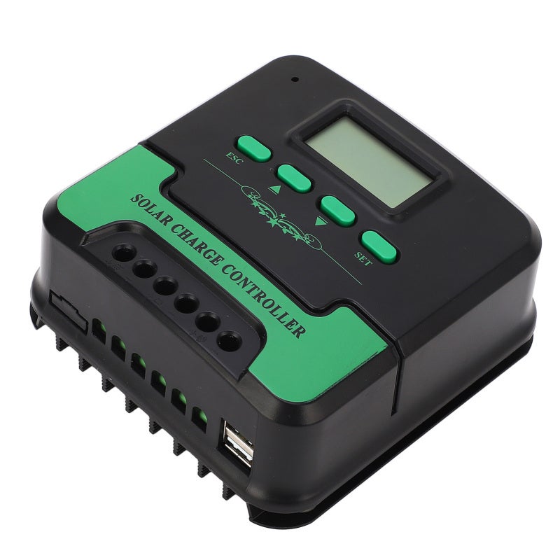 MPPT Solar Charge Controller 12V 24V Adaptive Dual Fan Cooling - LCD Display Real-Time Power Tracking for Off Grid PV System Home Base Station - Image 4