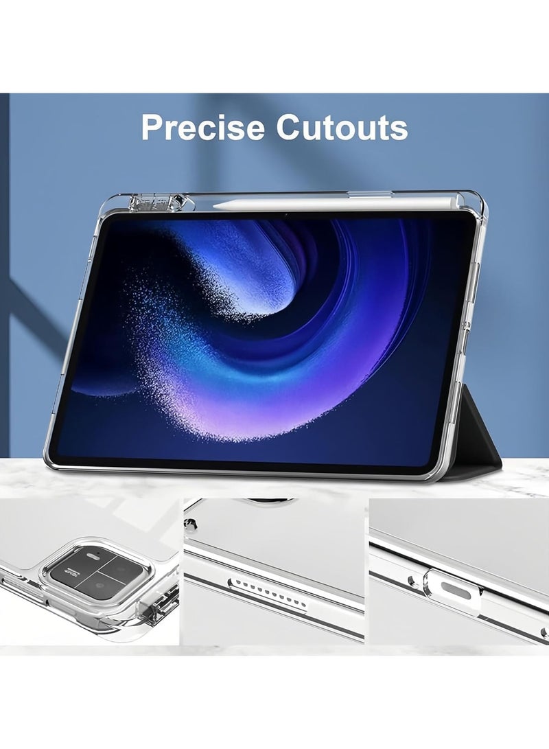 غطاء متوافق مع VIVO Pad5 Pro 13-inch 2025 - غطاء TPU فائق الرقة مع حامل قلم، وظيفة الإيقاظ/الإسبات التلقائي، تصميم شفاف صلب مع حامل مدمج - Image 4