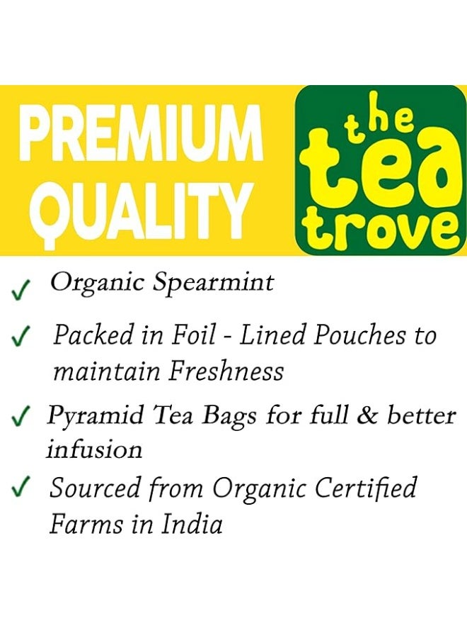 the tea trove Organic Spearmint Herbal Tea Bags - 40 Eco-Friendly Tea Bags (Pack Of 1), 0.04 Kg - Image 4