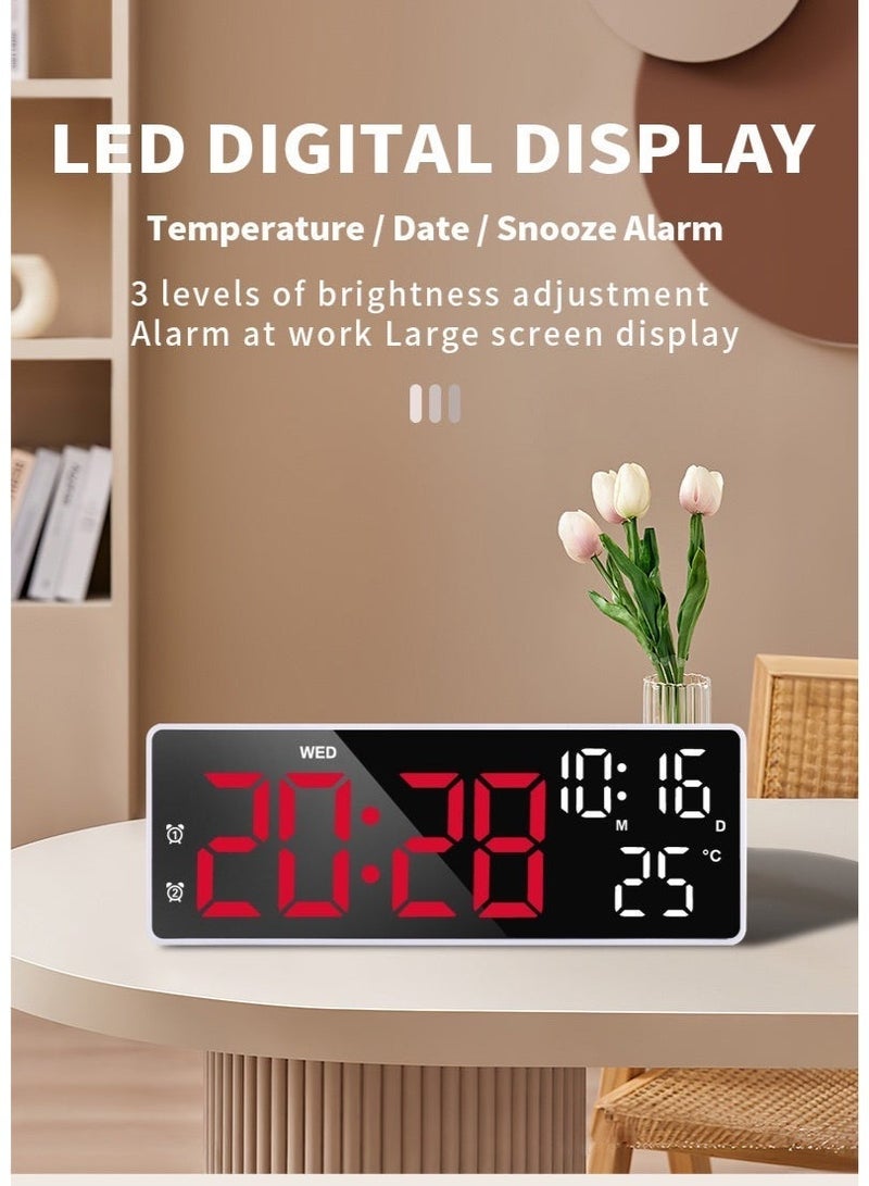 LED Digital Alarm Clock Touch Control Large Display Dual Power battery and plug-in dual-use Desk Clock with Temperature Display - Image 2