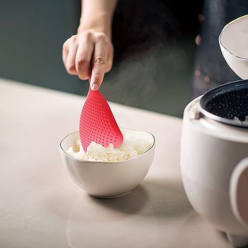 Baskety Long Handle Rice Spoon, Rice Serving Spoon, Non‑Slip Handle High Temperature Resistance (Pack of 2, Red) - Image 4