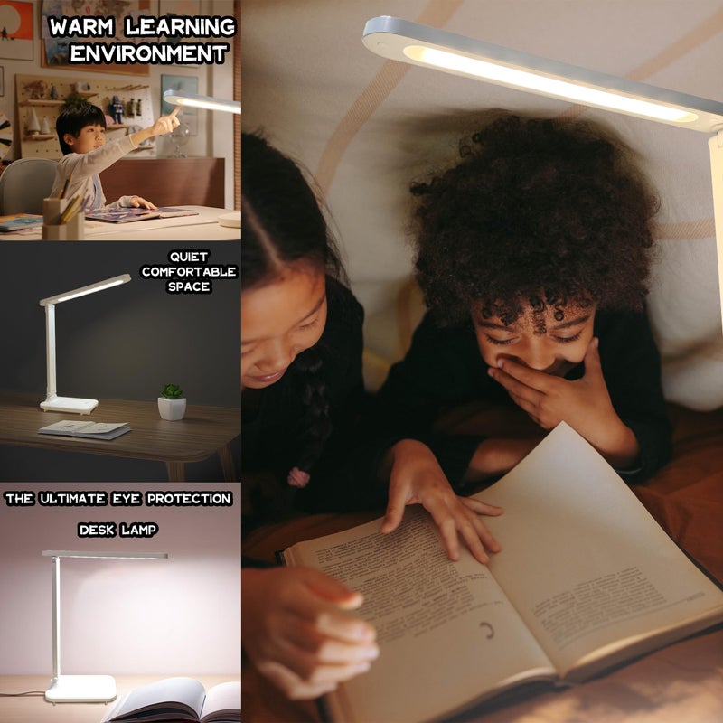 R RUCKERCO Led Desk Lamp Dimmable Desk Light Reading Lamp 3 Lighting Modes, Eye Protection Accessories, Study Desk Lamp Equipped USB Charger Suitable for Home Office is for Gift Giving - Image 5