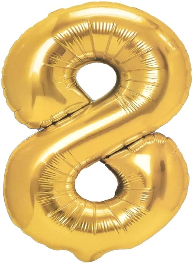 Generic - Generic Foil large balloon with number eight design for party and birthday 32 inch - gold - Image 1
