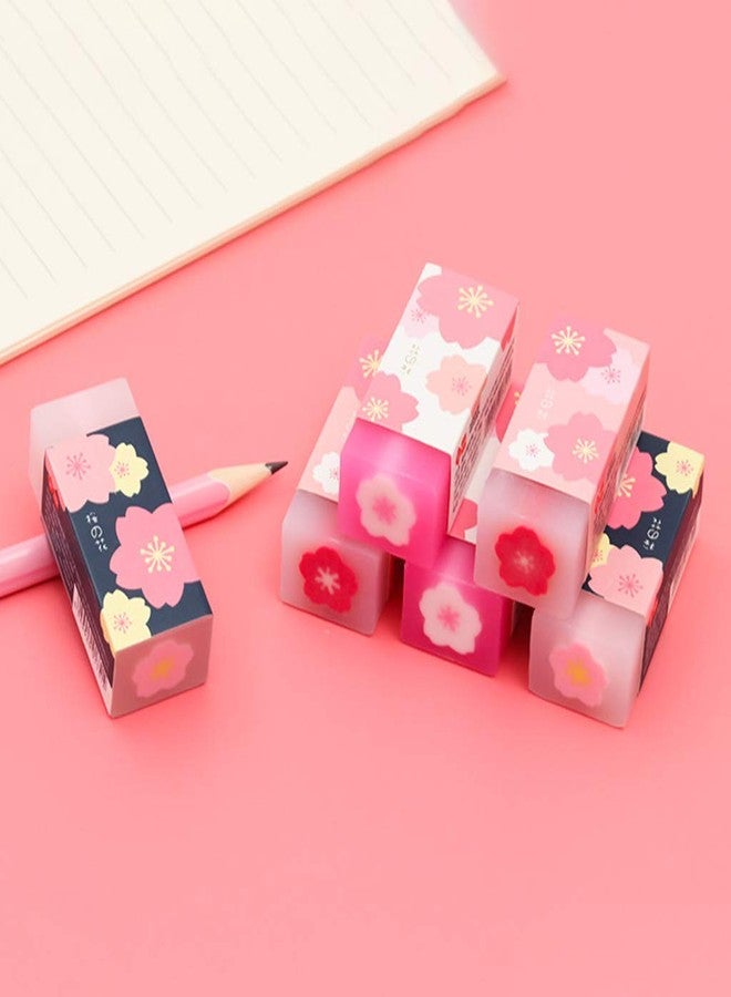 SquarezhenBo 3Pcs Pink Lovely Cherry Blossoms Rubber Erasers Sakura Petal Sketch Painting Pencil Correction Tool School Office Stationery Supply Standard Pencil Erasers Correction Products - Image 5