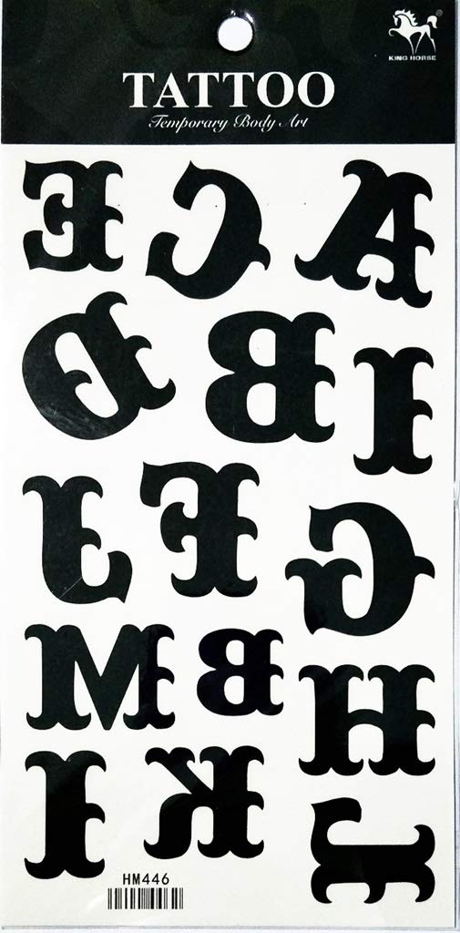 PP TATTOO 1 Sheet ABC letters English Alphabet School letters Temporary Tattoo for Women Girl Fake Tattoos Body Art Arm Jewelry Waterproof Tattoos Stickers Tattoos