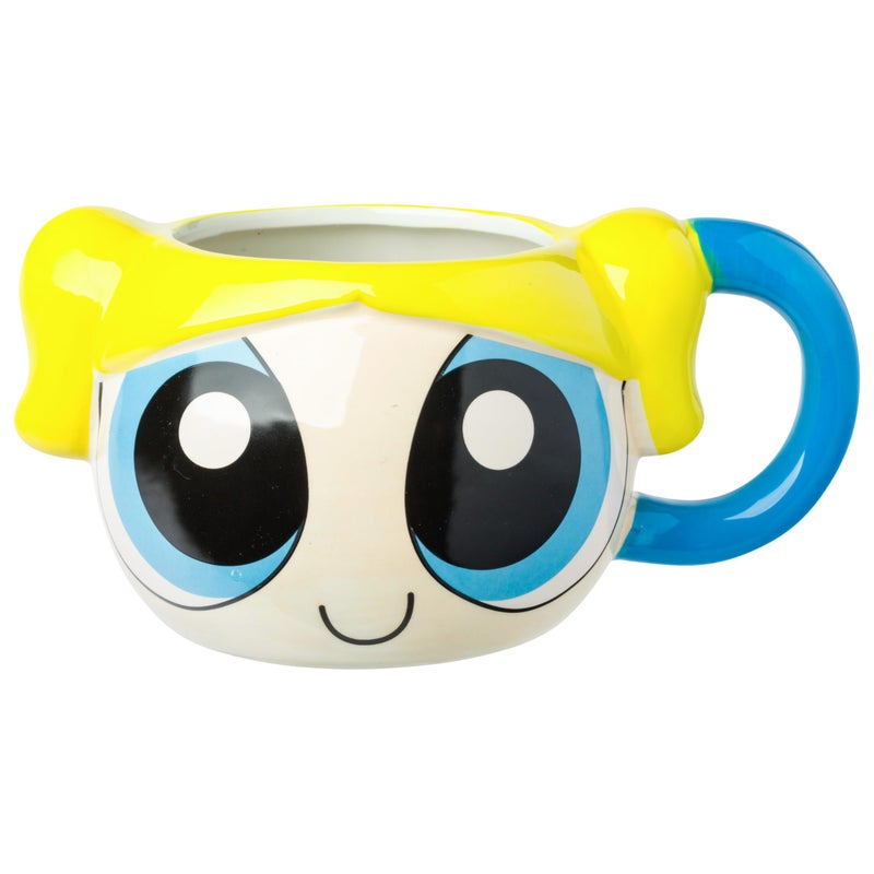 Silver Buffalo The Powerpuff Girls Ceramic 3D Sculpted Mug Featuring Bubbles 20 Ounces