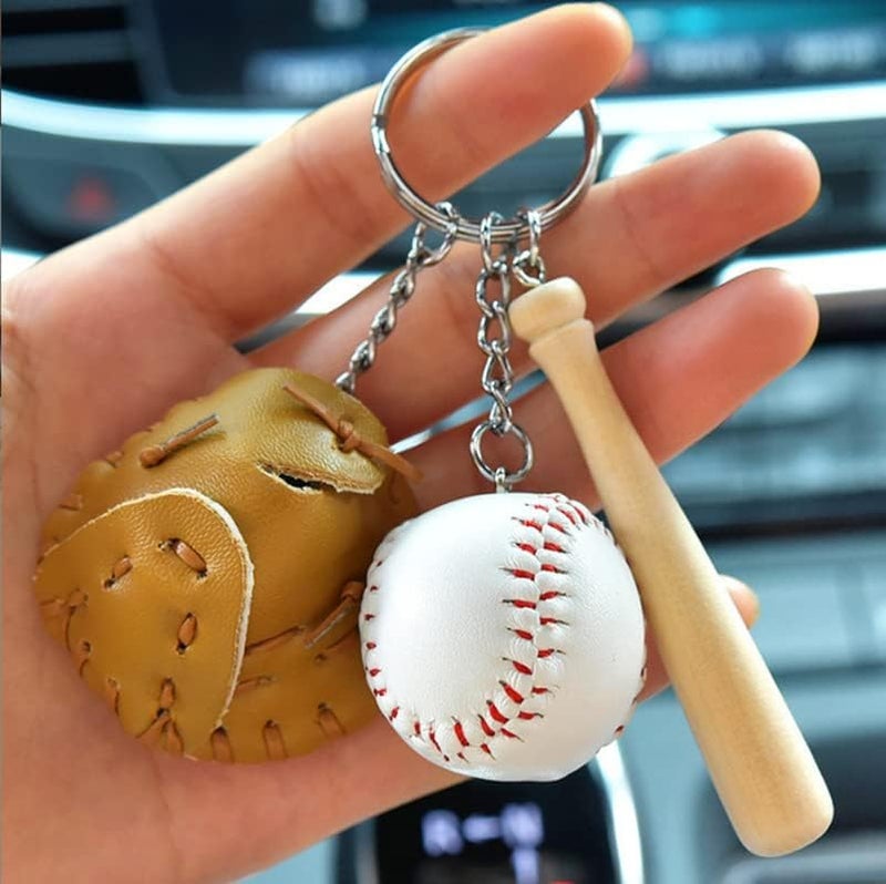 COSTOYFUN Mini Cute Soccer Keychain Bowling Tennis Baseball Keychain for Men Women Boys Girls Gift, Baseball, One size - Image 4