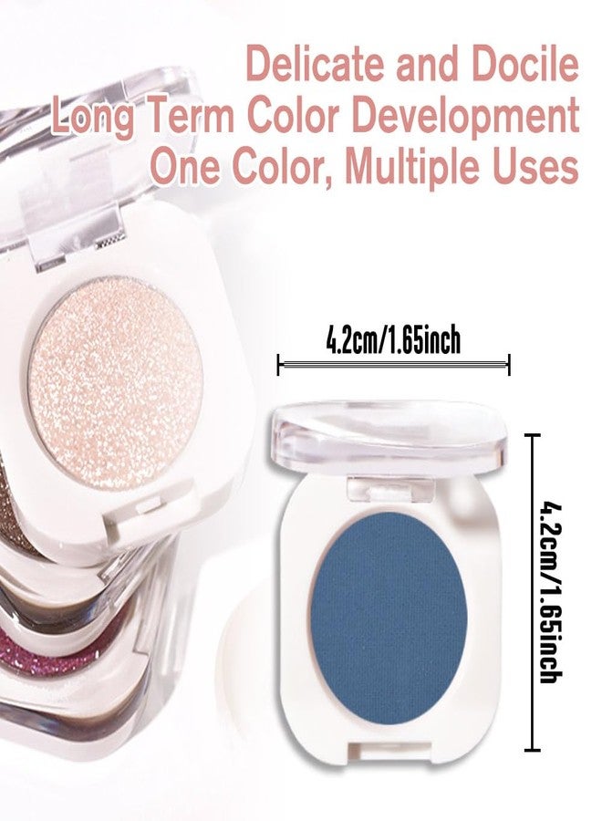 QIDSTERS Blue Matte Single Eyeshadow, Lightweight Blendable Mini Eye Shadow for Older Women, Monochrome Eyeshadow Palette Makeup Pigmented Waterproof, Vegan & Cruelty-Free, 34 - Image 5