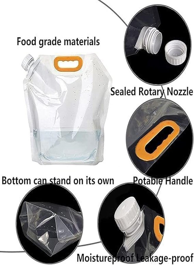 DHARMINSON 5Pcs-1.5L Kitchen Storage Bag Grains Rice Moisture-Proof Sealed Bag, Resealable, Transparent Bags Stand Up Pouch Bags With Portable Handle For Long Term Food Storage Container - Image 5