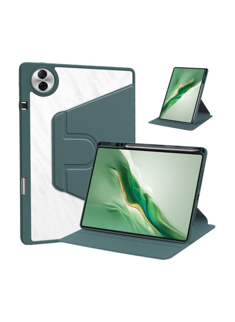 General Compatible Honor Tablet 10 12.1-inch 2025 Tablet Case with Pen Holder, 360° Rotation and Auto Wake/Sleep, Flexible Viewing Angle Folding Stand Case 