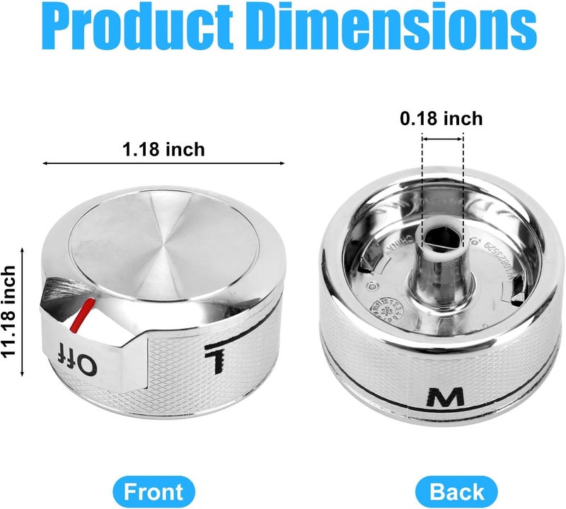Penitue W11030413 Stove Control Knob Replacement, Enhanced Durability Range Oven Knob for Gas Ranges Replaces W10786063 W10643306 W11027434 4461624 AP6038805 PS11770322 - Image 2
