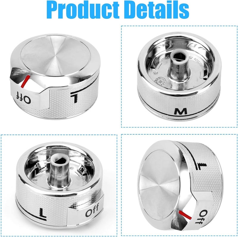 Penitue W11030413 Stove Control Knob Replacement, Enhanced Durability Range Oven Knob for Gas Ranges Replaces W10786063 W10643306 W11027434 4461624 AP6038805 PS11770322 - Image 3