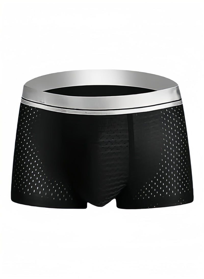 Black Textured Boxer Brief for a Casual Look