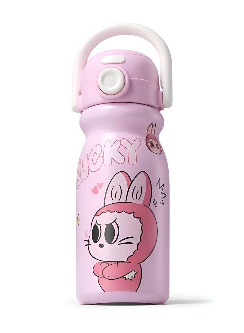 Lucky 600ml Kids Water Bottle – Double-Walled Insulated, Keeps Drinks Hot & Cold, Cute Design with Comfortable Handle. - Image 1