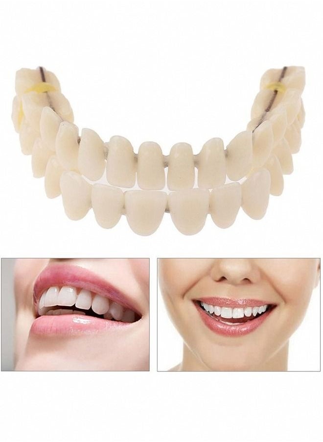 Generic - أطقم أسنان مقلدة، أطقم أسنان من الراتنج، تعليم أطقم الأسنان، أطقم أسنان مزدوجة الصف مناسبة لملحقات معدات طب الأسنان للمرضى الذين يعانون من عيوب الفم، نماذج أطقم الأسنان، مجموعة واحدة من الأسنان العلوية والسفلية - Image 1