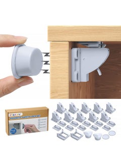 Upgraded Child Safety Magnetic Cabinets Locks(10 Locks+2 Key) For Kitchen Cupboards & Drawer,Invisible Baby Proofing Child Safety Locks With Key-No Drilling Or Tools Required,Easy Installation