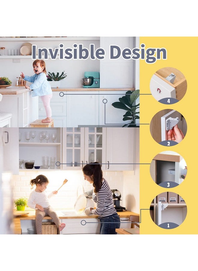 TYRY.HU - Upgraded Child Safety Magnetic Cabinets Locks(10 Locks+2 Key) For Kitchen Cupboards & Drawer,Invisible Baby Proofing Child Safety Locks With Key-No Drilling Or Tools Required,Easy Installation - Image 1