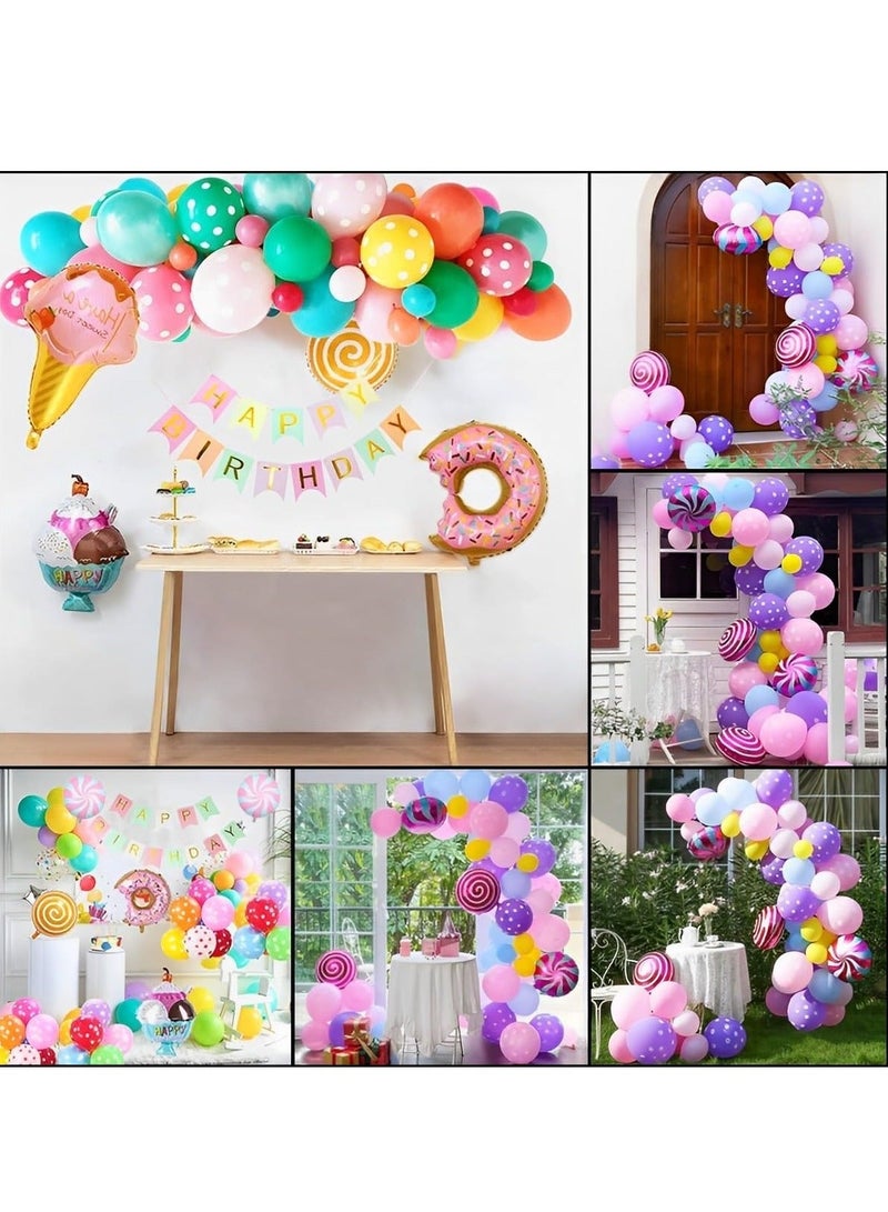 DUNISO Ice Cream Birthday Party Decorations, Donut Party Decorations, Candyland Themed Birthday Party Decorations Backdrop, Happy Birthday Banner, For Girls, Boy - Image 4