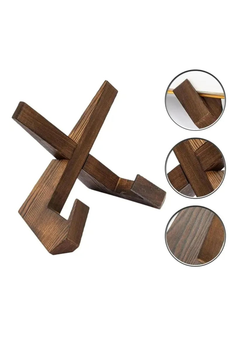 Oasisgalore 6.5 Inch Plate holder Display stand, Wooden Picture Frame Stand, Decorative Plate Dish Photo Easel - Image 3