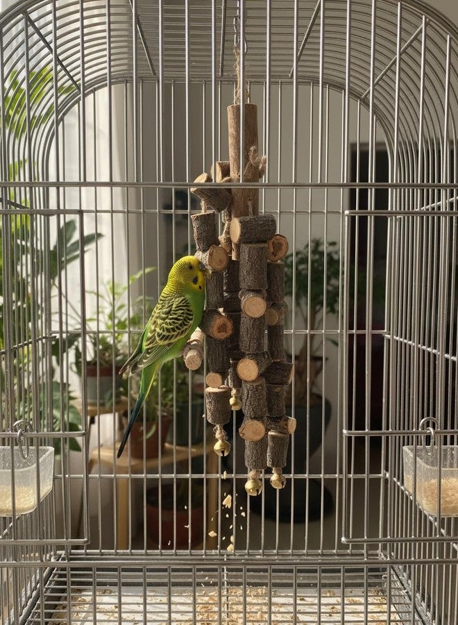 RUKDA® Premium Natural Neem Wood Parrot Chewing Toy - 100% Non-Toxic & Edible Bird Treat for Conures, African Greys, Macaws, Cockatoos, Amazons, & Eclectus - Durable Foraging with Bells - Image 5