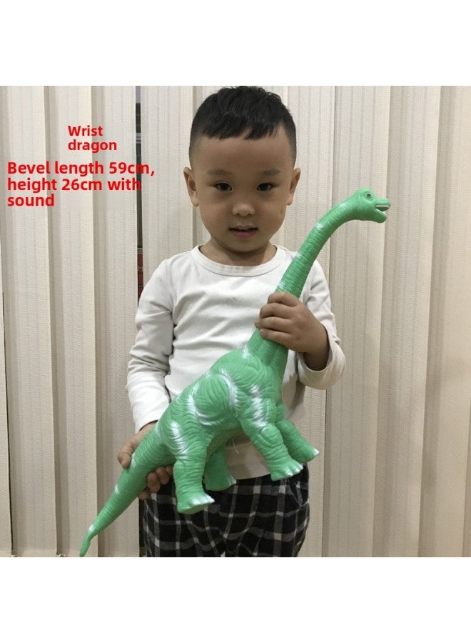 Children's Toy Simulation Dinosaur Toy Soft Glue Doll Animal Model Set Gift Stall On Behalf Of Zong-Color:(Early Education 498 Content) Large Green Brachiosaurus - Image 1