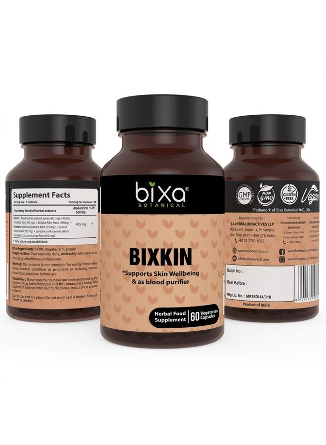 bixa BOTANICAL Bixkin Capsules Neem Extract, Supports Skin Wellbeing & as Blood Purifier - 60 Veg Capsules (450mg) - Image 2