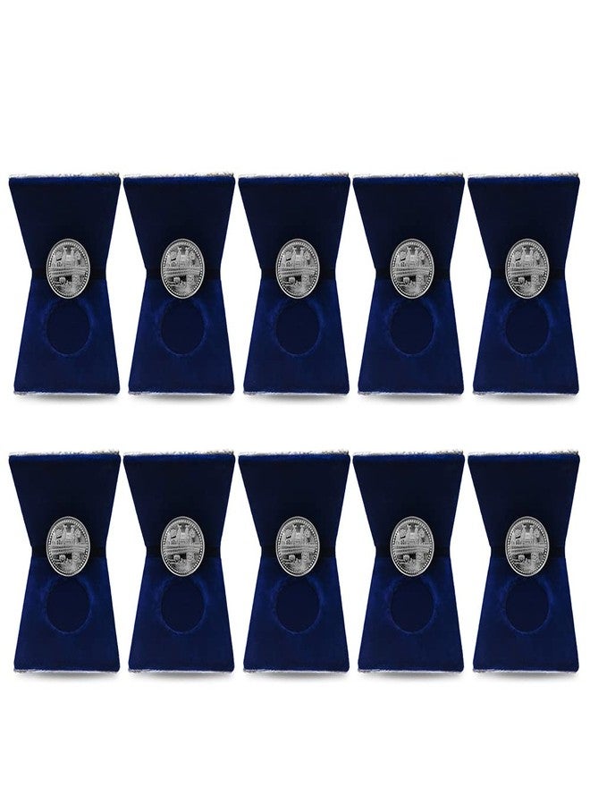 Nine10 German Silver/Silver Plated Coins of Kaba Macca Madina Allah 10 Grams with vlvet Gift case for Ramadaan Eid Gift for Friends and Relatives.(Pack of 10)