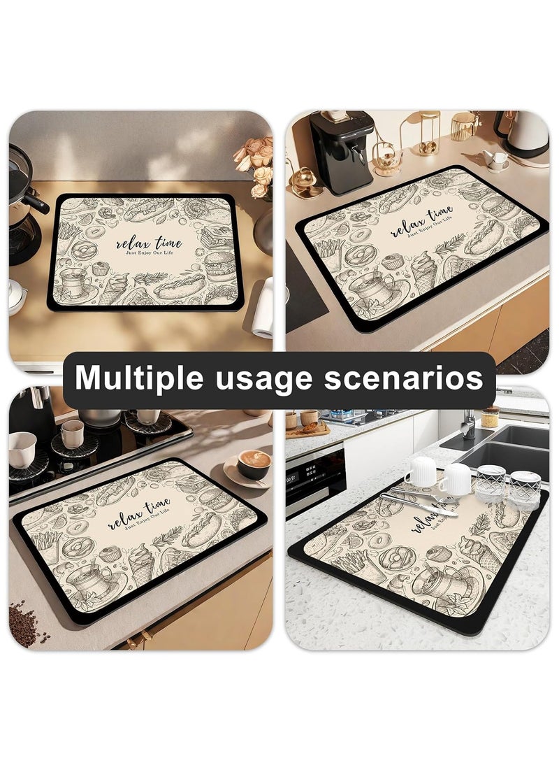 AL RAID Coffee Maker Mat Coffee Machine Absorbent Mat 5 Seconds Kitchen Dishes Bar Table Drain Pad Water Cup Drying Pad Dining Table Table Top Wash-Free Heat Insulation Pad Durable (40 * 60CM) - Image 5
